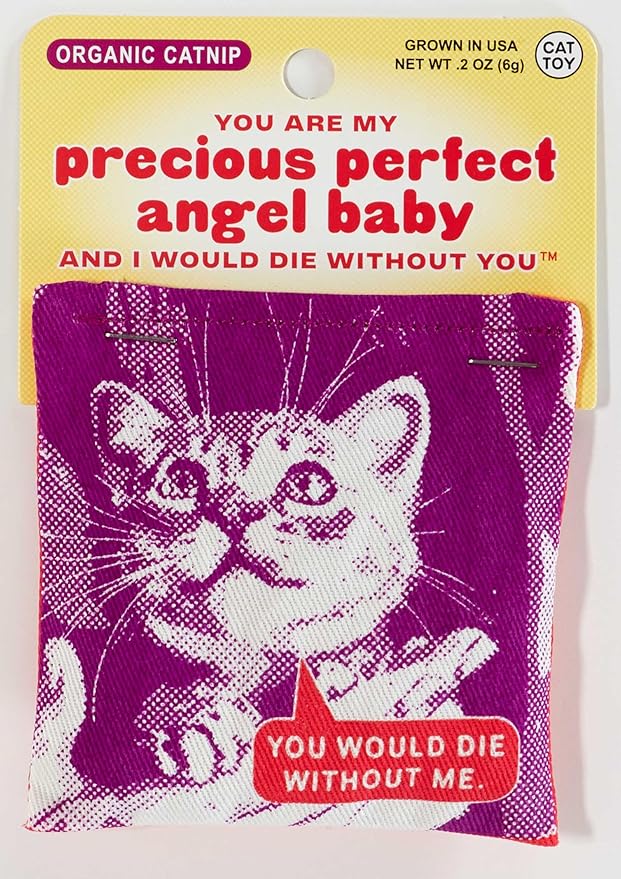 Blue Q You are My Precious Perfect Angel Baby Catnip Cat Toy. Premium Organic Catnip Grown in The USA, 100% Cotton Pouches, Kitty Graphics Sure to Delight Every Cat-Keeper.