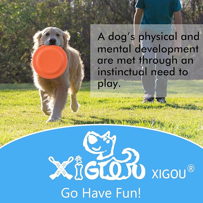 Dog Flying Disc - Durable Rubber Flying Disc Dog Toy - 9.25" Indestructible Rubber Dog Flying Discs Flyer Dog Toys - Puncture Resistant & Bite Resistant Extremely - for Medium Large Dogs
