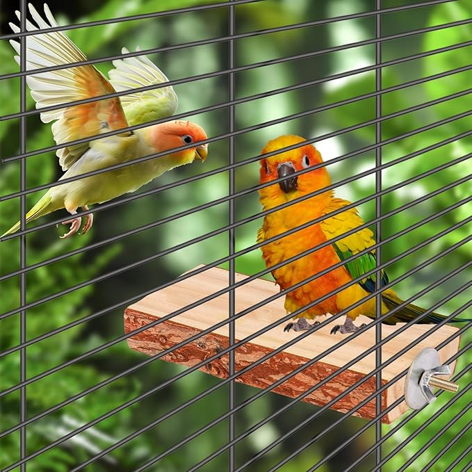 Bird Toys Parakeet Perch Budgie Perch Wood Stand Fork Toys Multi-Branch Perch Platform Toy for Small Conures,Cockatiel,Parrotlet,Lovebird,Parrot,Finches