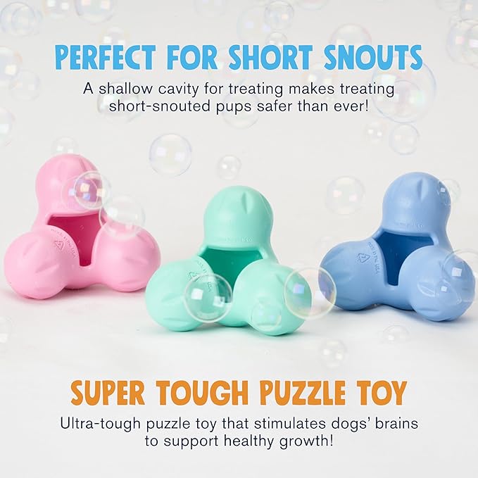 WEST PAW Zogoflex Tux Treat Dispensing Dog Chew Toy – Interactive Chewing Toy for Dogs – Dog Games for Aggressive Chewers, Fetch, Catch – Holds Kibble, Treats, Small 4",Periwinkle