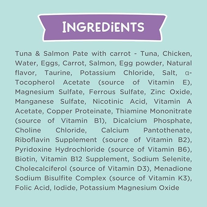 LOVE, NALA - Natural Adult Cat Wet Food - Pate Tuna, Carrot, & Salmon Recipe - Grain Free, Non-GMO, Digestive Fiber Blend, Minerals, Vitamins - 12 Pack 2.4 lbs.