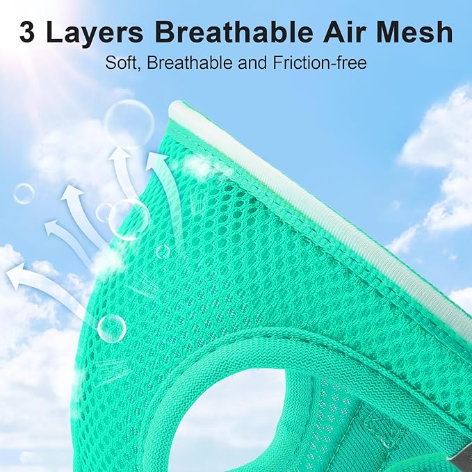 Light Up Dog Harness,Rechargeable LED Dog Harness for Small Medium Large Dogs,Reflective Lighted Safety Vest for Night Walking & Camping,Lightweight & Adjustable,Light Green,S