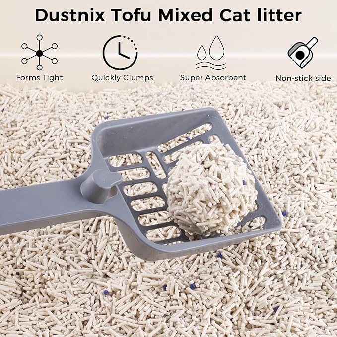 Mixed Cat Litter Fast Clumping,Ultra Absorbent,Natural Ingredients Litter,Water Dissolvable,Dust-Free,Low Tracking Bentonite Tofu Litter Odor Control(Original, 11 Pounds)