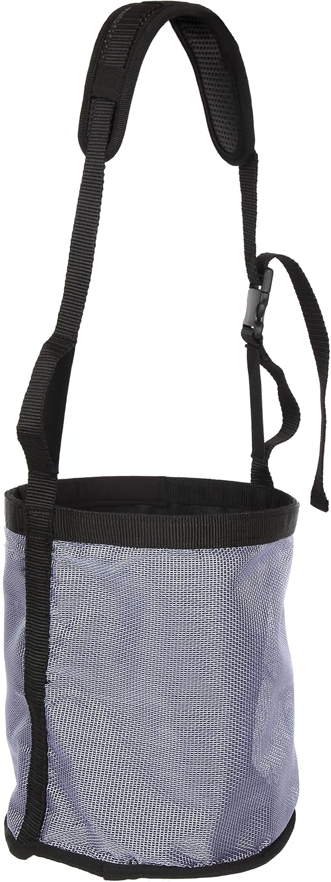 Majestic Ally Horse Feed Bag, Heavy Duty Nylon Mesh Grain Feed Bag, Adjustable Strap with Durable Snap and Elastic Straps, Comfort Neck Pad and Nose Pad- Large (Draft, Dark Gray)