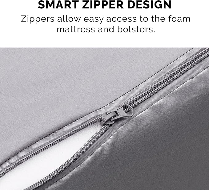 Furhaven Cooling Gel Dog Bed for Medium/Small Dogs w/ Removable Bolsters & Washable Cover, For Dogs Up to 35 lbs - Pinsonic Quilted Paw L Shaped Chaise - Titanium, Medium