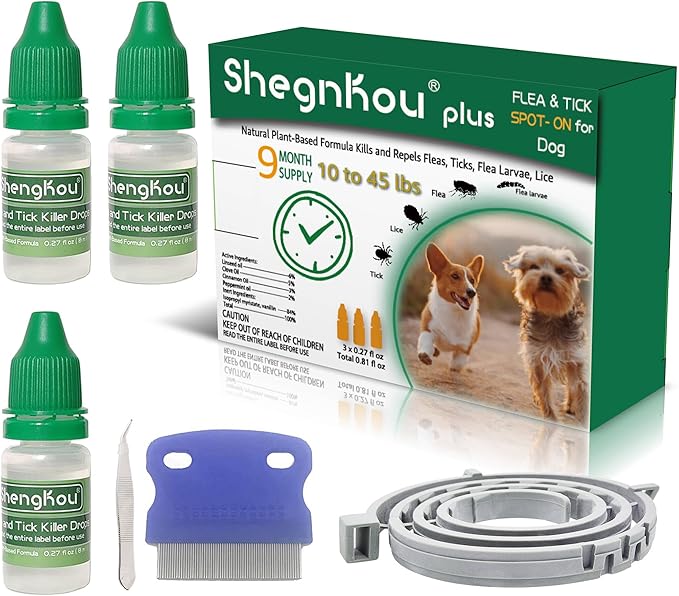 Natural Puppy Flea & Tick Treatment (4-44 lbs) | 9-Month Protection + Free Tools | Vet-Reviewed Formula