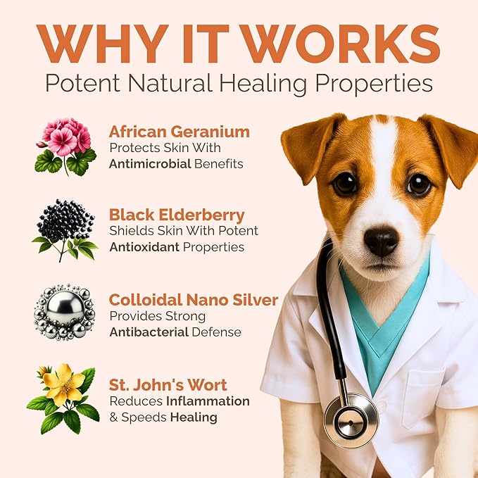 Hot Spot & Itch Relief Skin Cream for Dogs & Cats | Fast & Lasting Relief | Treats the Source | Natural Ingredients & Colloidal Silver | Vet-Recommended | Safe & Non-Toxic | Made in USA (2oz)