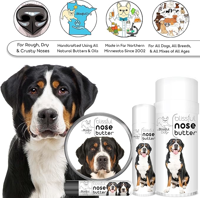 The Blissful Dog Greater Swiss Mountain Dog Unscented Nose Butter - Dog Nose Butter, 16 Ounce