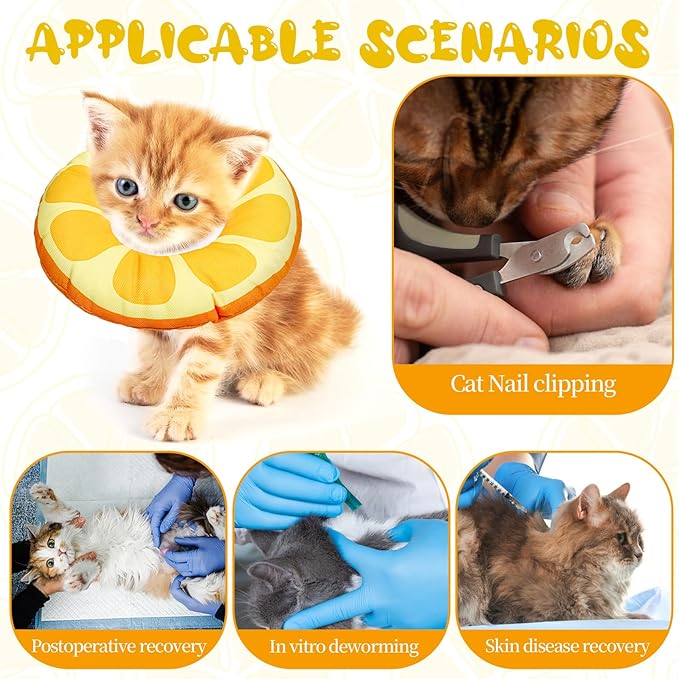 Kitten Cones After Surgerys Small Waterproof Cones Collar Small Cats Donut Soft to Stop Licking Neck Elizabethan e Collar for Recovery