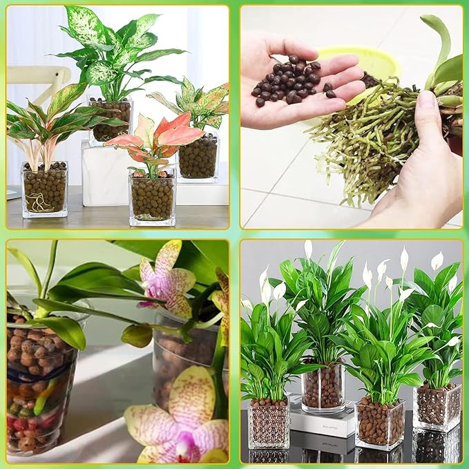 Halatool 18LB Hydroton Clay Pebbles for Plants 4mm-16mm Lightweight Hydro Leca Balls for Potted Plants Hydroponics Gardening Orchids Drainage Decoration Aquaponics Aquariums