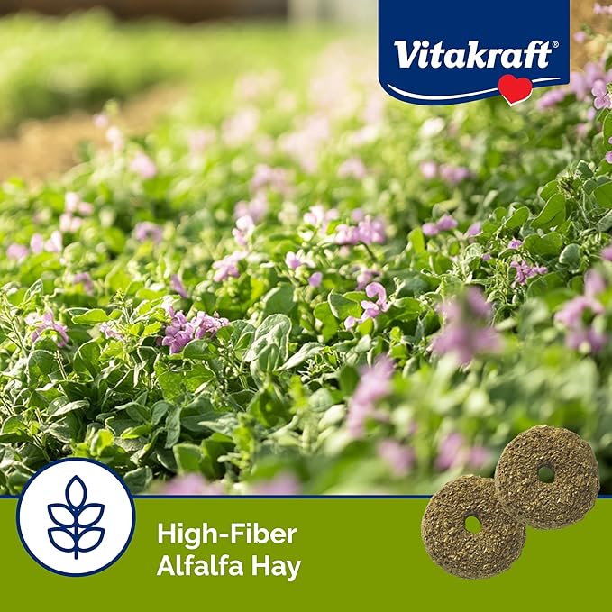 Vitakraft Nibble Rings Small Animal Treats - Crunchy Alfalfa Snack - For Rabbits, Guinea Pigs, Hamsters, and More