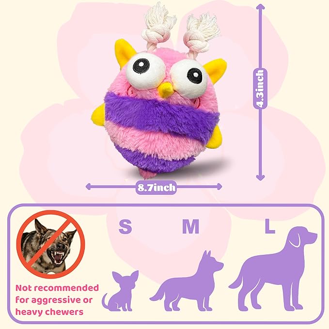 Moving Dog Toys – Rechargeable Interactive Dog Squeaky Toy with Motion-Activated Ball, Music, Recording & Silent Modes – Self-Play Toy for Small, Medium & Large Breeds (Bee)