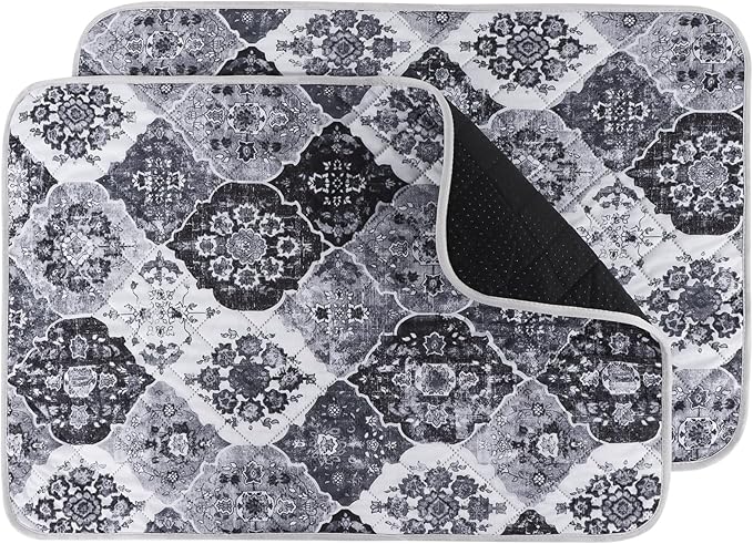 IEUUMLER Washable Pee Pads for Dogs, 2 Pack Reusable Pee Pads for Dogs Non-Slip Grip, Super Absorbent Waterproof Puppy Pads for Potty Training, Playpen, Crate, Whelping Box EU011 Black Grey, 41x41