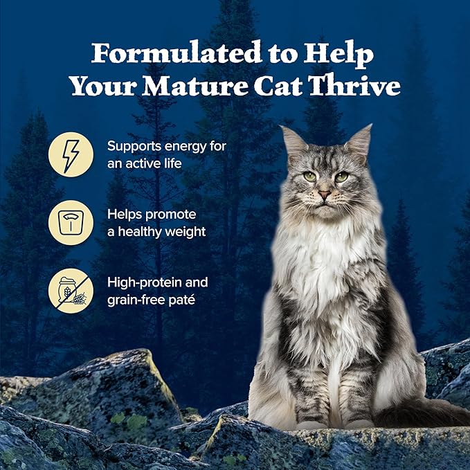 Blue Buffalo Wilderness High Protein Grain Free, Natural Mature Pate Wet Cat Food, Chicken 5.5-oz cans (Pack of 24)