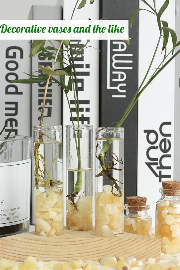 Yellow Jade Aquarium Gravel Rocks Natural Tumbled Healing Crystal Chips Bulk Gemstones Crushed Stones for Fountain Vase Filler Planters Decorative Fish Tank Potted Reiki Energy Balancing 0.45lb