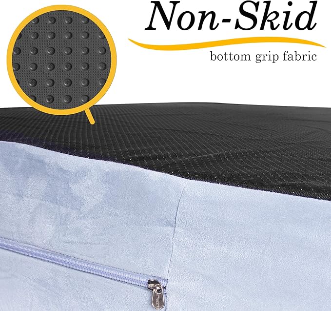 KOPEKS Orthopedic Memory Foam Dog Bed 7" Inch Thick Extra Large Dog Bed With Pillow Grey 50"x34"x10" Includes Waterproof Liner and Durable Removable Cover With Smart Design