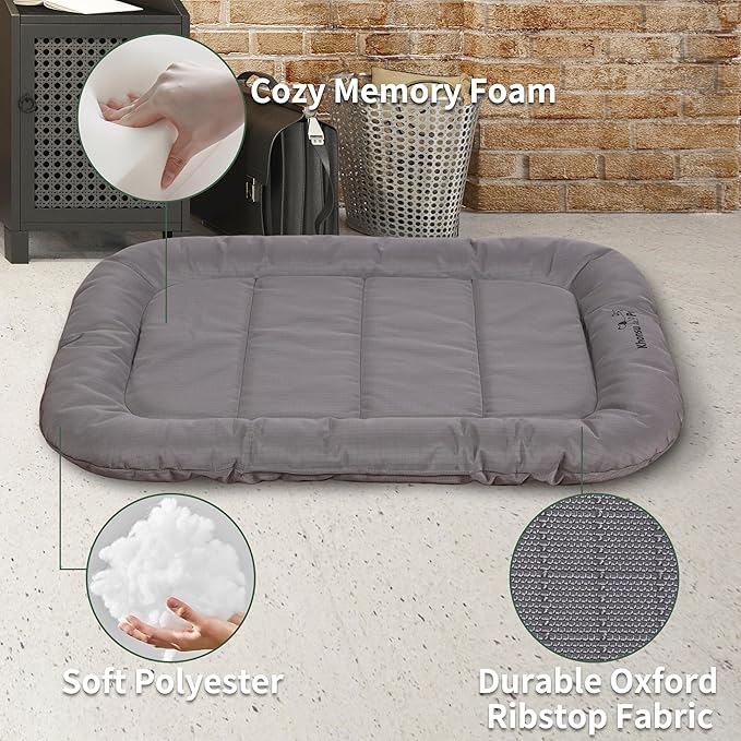 KHONSU PET Durable Dog Bed Tough and Tear Proof Dog Crate Bed, 800lbs Tear Strength PVC-Backed Waterproof Ped Bed Mat Indoor & Outdoor Use for Dogs up to 90 lbs