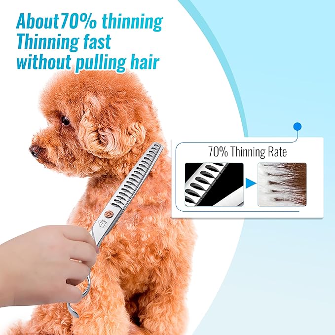 Dog Grooming Scissors: 7 inch Pet Chunker Shears Made Of Japanese 440c Advanced Stainless Steel Professional Grooming Scissors for Dogs Cats and Other Pets