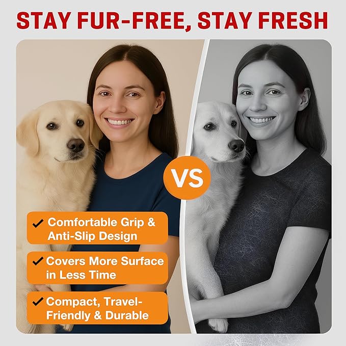 Pet Hair Remover Gloves for Cats & Dogs, Electrostatic Pet Hair Removal Gloves Brush for Pets Hair, Upgraded Animal Fur Removal Tool, Reusable Cats & Dogs Grooming Gloves for Hair Removal (2)