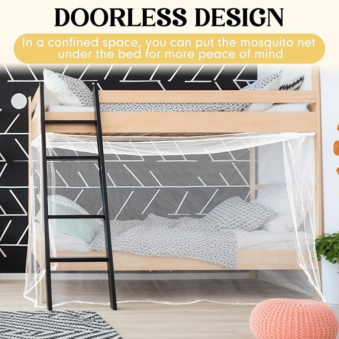 4 Corners Mosquito Net for Mosquiteros para Camas Bed Canopies Netting Bed Drapes Rectangular Mosquito Mesh for Camping Home Outdoor Travel(White,L78 X W71 X H67 Inch,No-Opening)