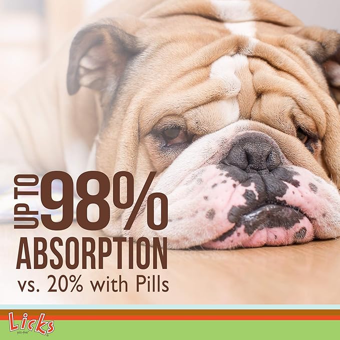 Licks Pill-Free Dog Joint and Heart - Glucosamine & Omega 3 Fish Oil Supplement for Dogs - Inflammation Supplements for Joint Support - Gel Packets - 10 Use