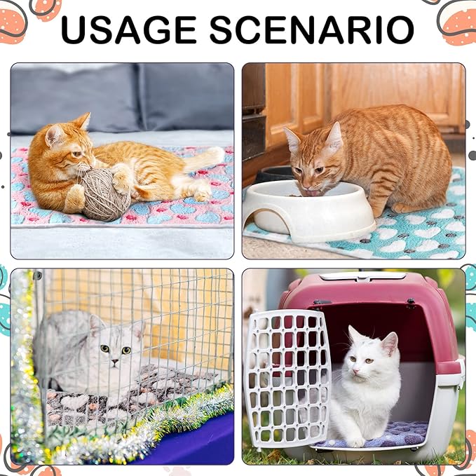 Reginary 4 Pcs Waterproof Guinea Pig Blankets Washable Small Animal Fleece Bedding Absorbent Guinea Pig Cage Liners Reusable Pet Pee Pad Sleep Mat for Hamster Ferret(Heart Pattern,35 x 24 Inch)