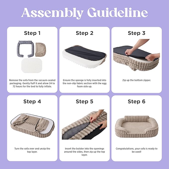 LE SURE Cute Dog Bed for Small Dogs, Orthopedic Waterproof Small Pet Beds with Sides, Non-Slip Bottom and Egg-Crate Foam Puppy Couch Sofa with Washable Removable Cover, Grey