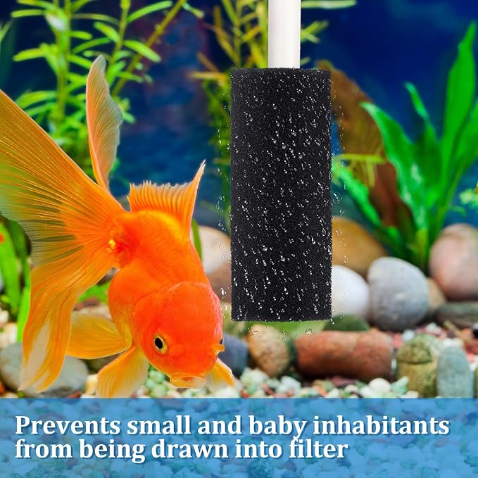 12 Pack 5.9'' Big Pre-Filter Sponge Foam Replacement Filtration Kit for Aquarium, 0.8" Intake Shrimp Fry Fish Tank Filter, Replacement Foam Cover