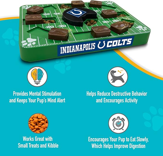 Pets First NFL Indianapolis Colts Puzzle Toy - Interactive Dog Puzzle Treat Toy