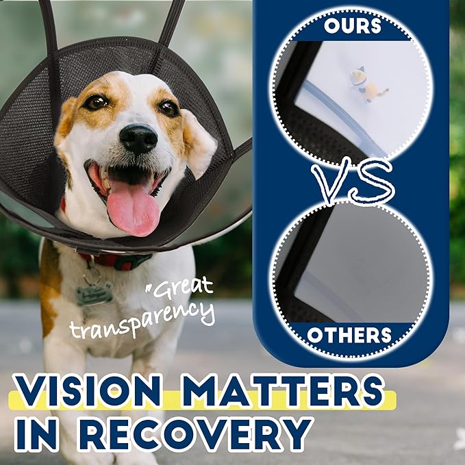 Soft Dog Cone Collar, Comfortable Pet Recovery Neck Collars After Surgery for Large Medium Dogs, Plastic Breathable Elizabethan Dog Head Circle Stop Licking, Adjustable Cones 28cm Long (ML Pink)