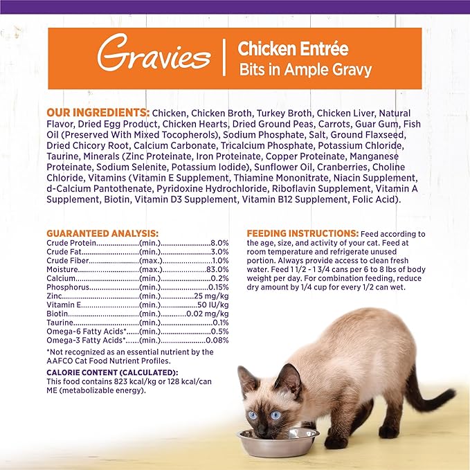 Wellness Complete Health Gravy Adult Wet Cat Food, Natural, Protein-Rich, Grain Free, 5.5 Ounce , 12 Pack, (Chicken Dinner)
