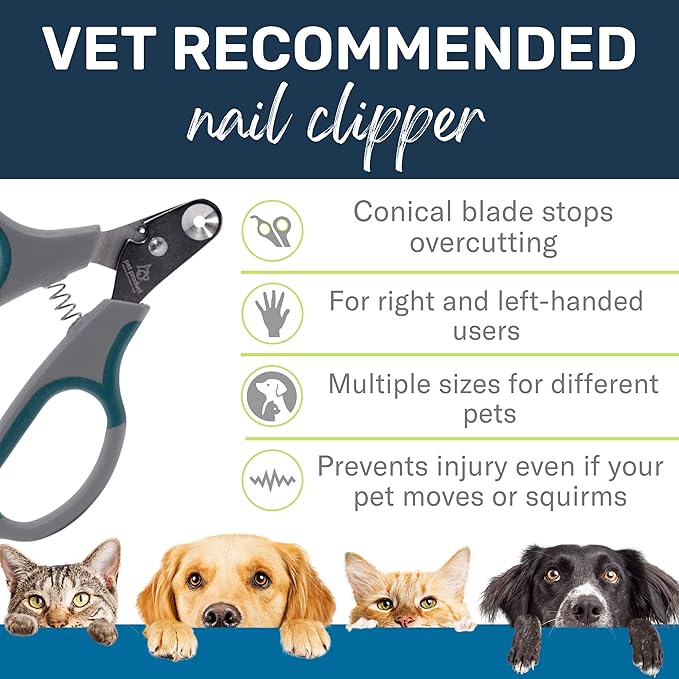Zen Clipper Pet Nail Clipper for Dogs – Dog Nail Trimmer for Safer Grooming Care - Clean, Quiet, and Easy-to-Use Stainless Steel Claw Trimmer - (3mm Hole)