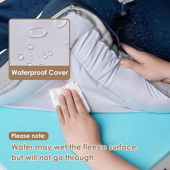 EHEYCIGA Orthopedic Dog Bed for Medium Dogs, Waterproof Memory Foam Medium Dog Beds with Sides, Non-Slip Bottom and Egg-Crate Foam Pet Couch Bed with Washable Removable Cover, Navy