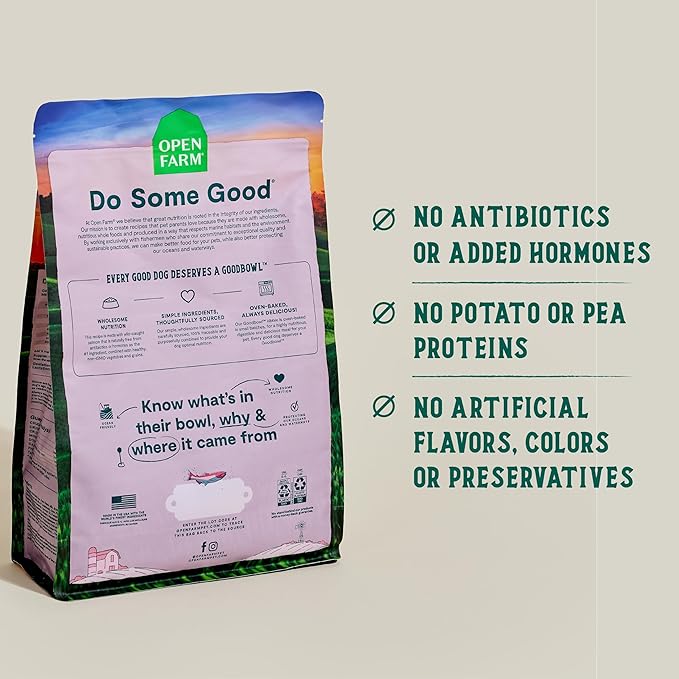 Open Farm Goodbowl, Oven-Baked Small Batch Dry Dog Food - Wild Caught Salmon & Brown Rice Recipe, Includes Non-GMO Produce & Grains, 3.5lb Bag (56oz Bag)