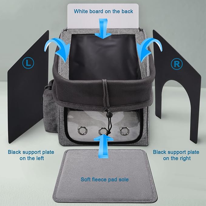 Ownpets Dog Bike Basket Foldable Pet Carrier, Dog Car Booster Seat with Mesh Windows, Adjustable Shoulder Bag Portable Breathable Bicycle Basket Bag for Dogs and Cats