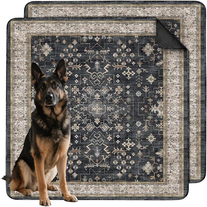 Washable Pee Pads for Dogs 2 Pack, Absorbent Reusable Puppy Pads Waterproof, Leakproof & Non-Slip Whelping Pad, Potty Training Pads for Dogs Playpen Mat 48x48