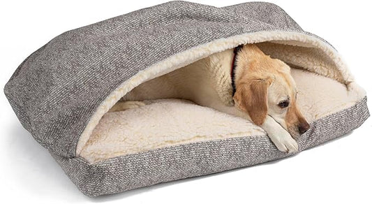 Snoozer Pet Products Luxury Rectangle Cozy Cave Dog Bed with Microsuede, Showdog Collection, Small, Merlin Linen