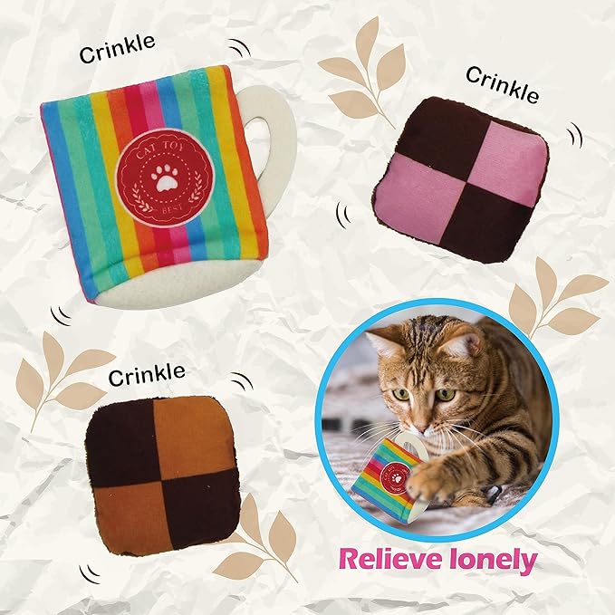 8 Assortments Sweets Value Pack, Natural Interactive Catnip Cat Toys, Toy with Crinkle and Feather, Accessories for Indoor Cat, Kitten Toys