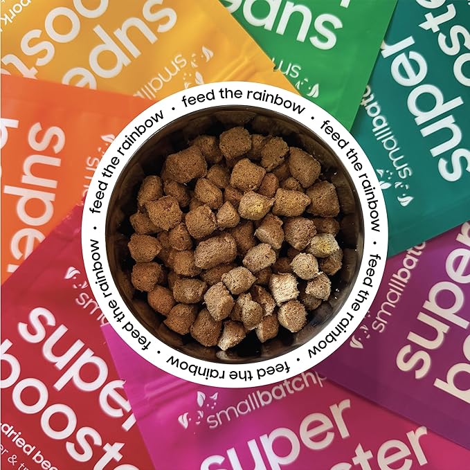 smallbatch Freeze Dried Dog Treats, Superfood Food Topper Lamb Bites for Dogs & Cats, Probiotics, Organic Ingredients, High Protein, Grain Free Healthy Treat or Food Topper, Made in The USA, 7 oz Bag