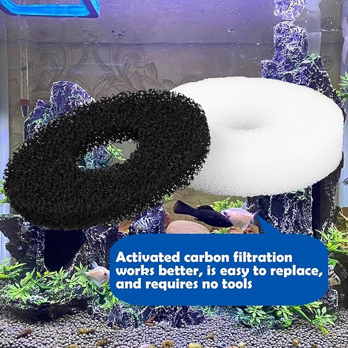 Filter Replacement Compatible with Biorb Aquariums(10 Piece of Carbon Foam, 10 Piece of Regular Foam, 2 Cleaning brushs and 1 Piece Cleaner pad)