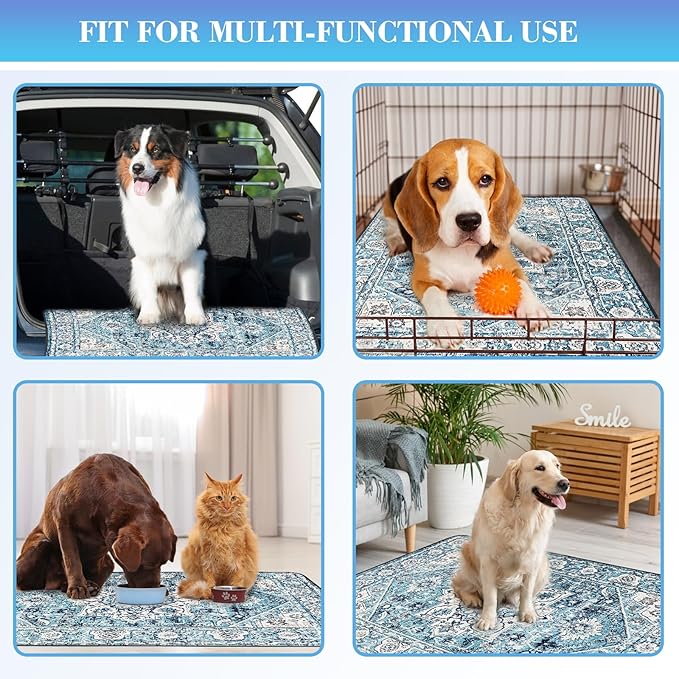 Thicken Washable Pee Pads for Dogs, 2 Pack Waterproof Reusable Pee Pads for Dogs，36"x48" Super Absorbent Leakproof Dog Pads, Non-Slip Potty Pads for Floor, Crate, Couch, Whelping Pads Pet Supplies