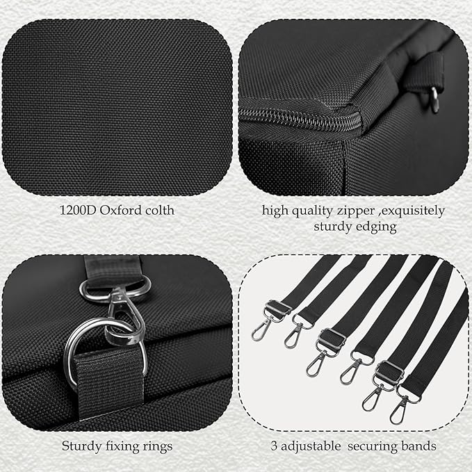 1Pcs Hay Bag for Horse,1200D Oxford Fabric Slow Feed Bags with Front Hay Nets Design and Heavy Duty Zipper Large Top Load Feeding Bag for Horses and Livestock,Black