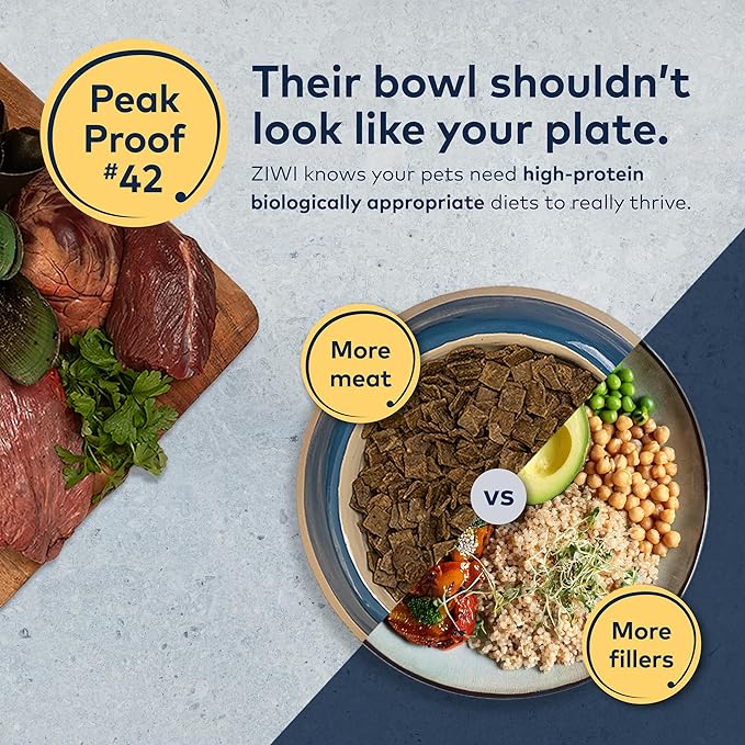 ZIWI Peak Air-Dried Dog Food – Mackerel & Lamb - All Natural, High Protein, Grain Free, Limited Ingredient w/ Superfoods (88oz)