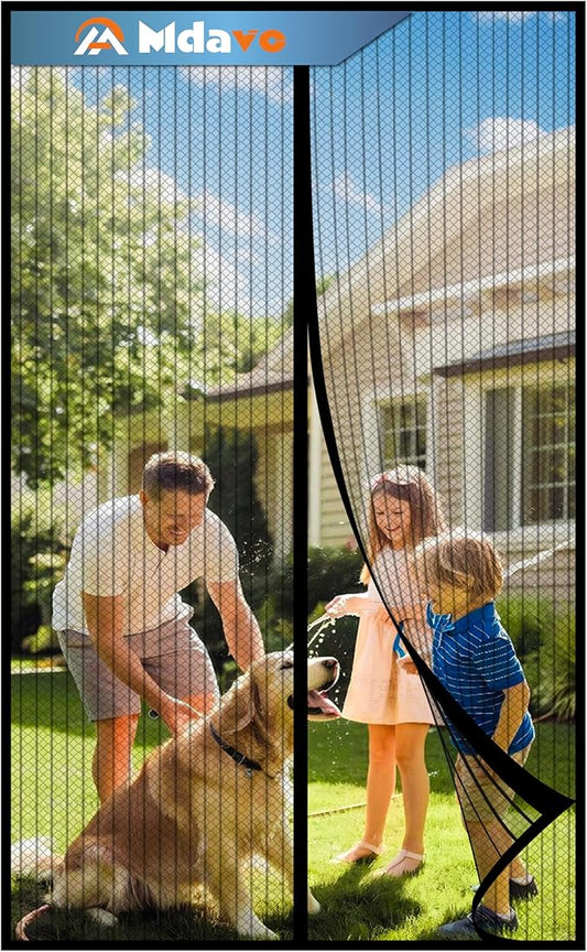 Magnetic Screen Door，Screen Door Mesh，Keep Bugs Out, Heavy-Duty Mesh Curtain,Pet and Kid Friendly, Works with Front Doors, Sliding Doors（39 x 82 Inches