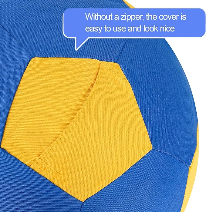 Herding Ball for Dogs Horse Ball & Cover 25" for Horses Large with Hand Pump for Play, Blue and Yellow