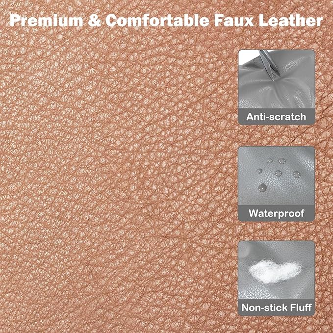 2 and 1 Center Console Dog Car Seat & Carrier for Small Dogs, Large Leather Dog Car Bed with Storage Pocket, Waterproof PVC Leather Seat Travel Bed for Front & Back Seat, Clip-On Safety Leash