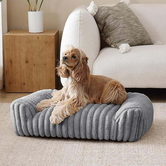 Arlee Saddle Sofa Memory Foam Pet Bed, Comfortable & Washable, Ideal for Dogs and Puppies, Extra Comfort, Couch Design, Crate & Kennel Furniture, Pet Supplies & Essentials, Grey, Medium
