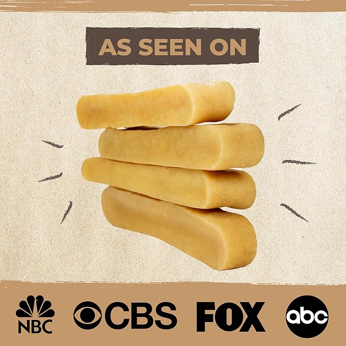 Mighty Paw Yak Cheese Chews for Dogs | All-Natural Long Lasting Pet Treats. Odorless and Great for Oral Health. Limited-Ingredient Chews for Puppies & Power-Chewers (Large, 8 Pack)