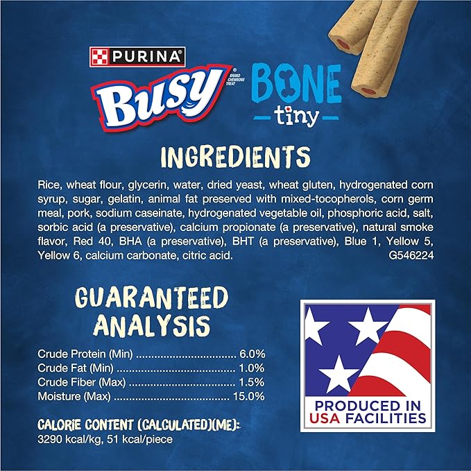 Purina Busy Bone Adult Toy Breed Dog Chew Bone Treats, Tiny - 30 ct. Pouch