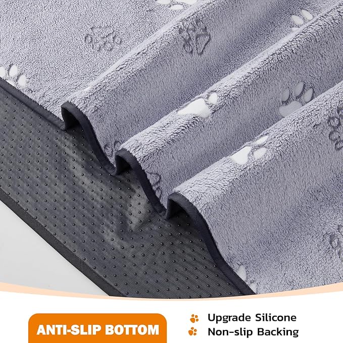 LOOBANI Washable Pee Pads for Dogs, Fast Absorption Reusable Puppy Pads, Waterproof Whelping Pads, Non Slip Training Pads Pet Playpen Mat for Floor, Dog Crate, Grey 2 Pack 31 x 36 in